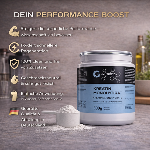 Kreatin Pulver 300g | 100% reines Monohydrat